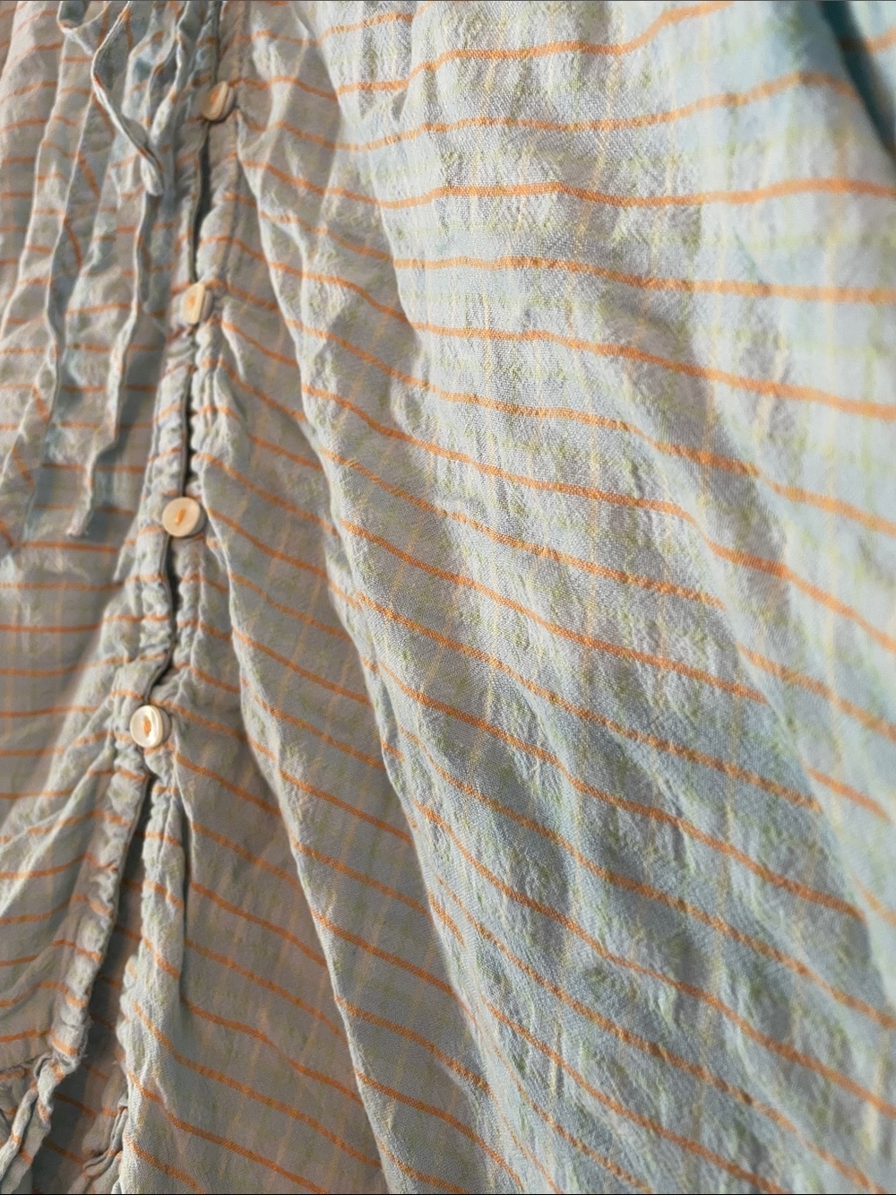 Anthropologie Light Blue Ruffle Capri Pajama Set - Picture 5 of 15